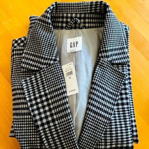 Plaid long topcoat